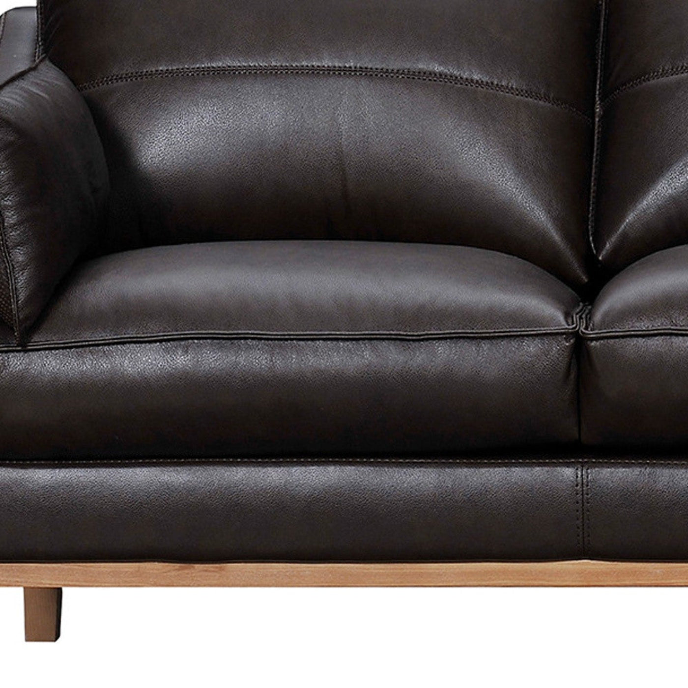 Modway Furniture 87" Dark Brown Leather Sofa with Plush Toss Pillows - Elegant Comfort and Durable Design! - 546409-HOMEROOTS