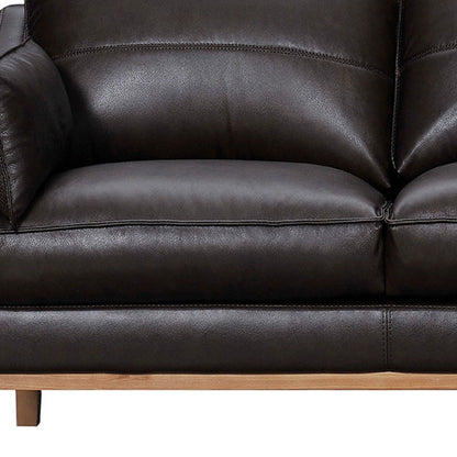 Modway Furniture 87" Dark Brown Leather Sofa with Plush Toss Pillows - Elegant Comfort and Durable Design! - 546409-HOMEROOTS