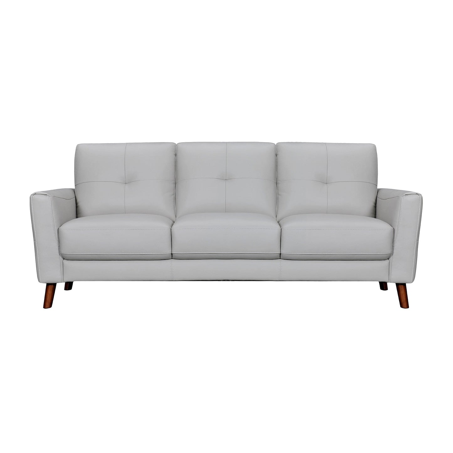 Modway Furniture 82" Luxurious Light Slate Gray Leather Sofa with Elegant Brown Legs – Stylish Comfort & Support - 546415-HOMEROOTS
