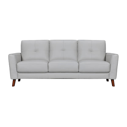 Modway Furniture 82" Luxurious Light Slate Gray Leather Sofa with Elegant Brown Legs – Stylish Comfort & Support - 546415-HOMEROOTS