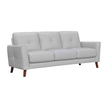 Modway Furniture 82" Luxurious Light Slate Gray Leather Sofa with Elegant Brown Legs – Stylish Comfort & Support - 546415-HOMEROOTS