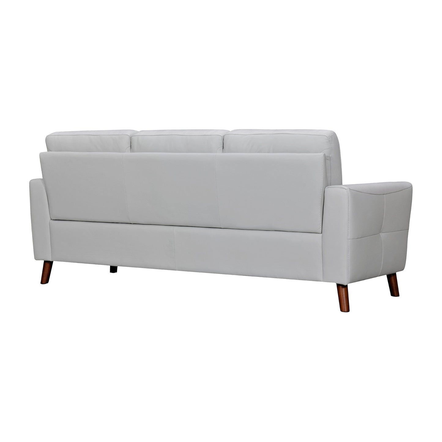 Modway Furniture 82" Luxurious Light Slate Gray Leather Sofa with Elegant Brown Legs – Stylish Comfort & Support - 546415-HOMEROOTS