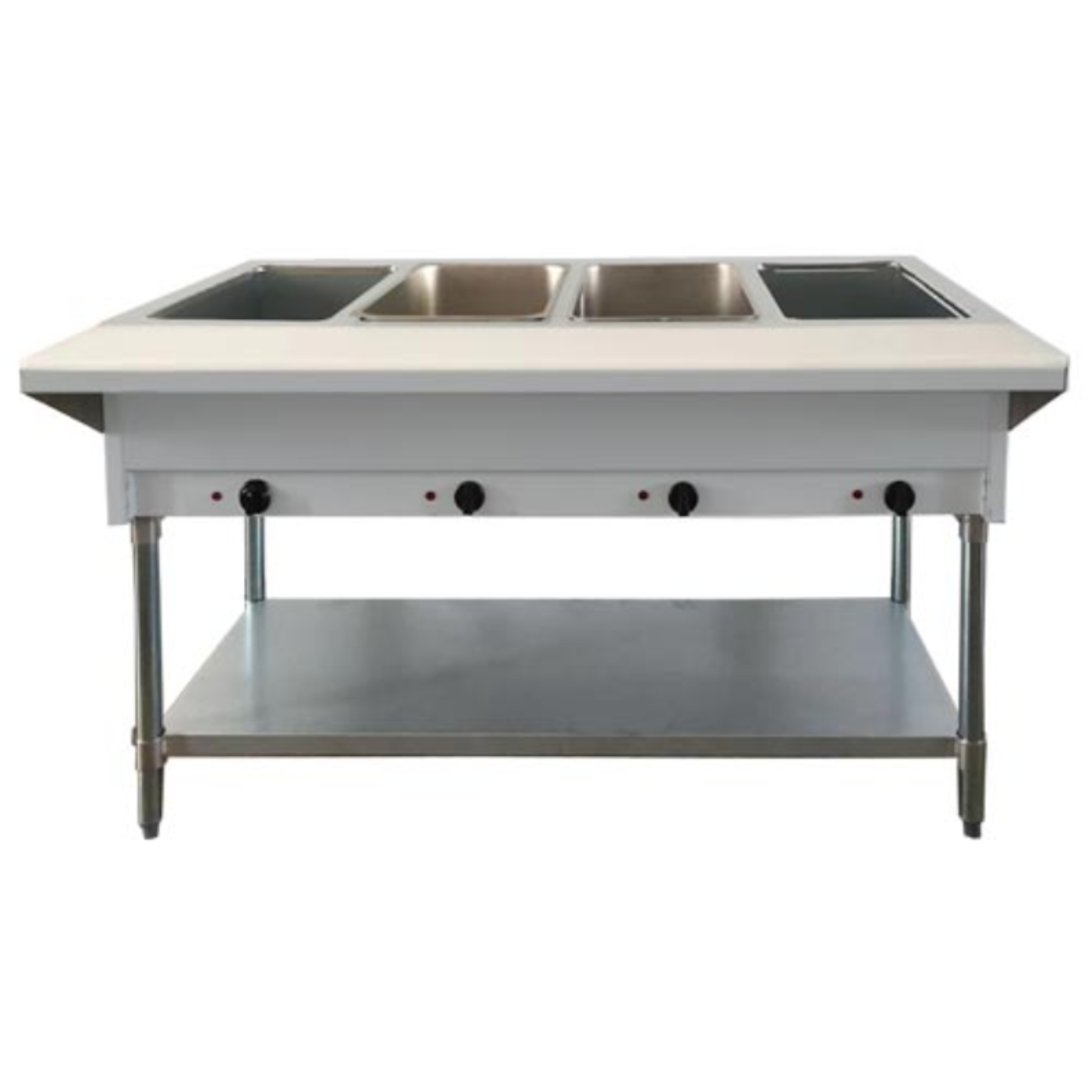 Chef AAA - FW-CN-0004-DH, Commercial 58" Electric Steam Table with 4 Pan Size Tray - FW-CN-0004-DH