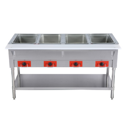 Chef AAA - FW-CN-0004-D, Commercial 58" Electric Steam Table with Cutting Board and Under-Shelf - FW-CN-0004-D