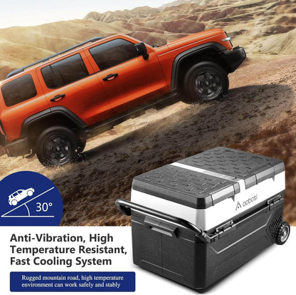 AOBOSI Portable Refrigerator on Wheels Dual Door Dual Zone 60qt/57L - J57