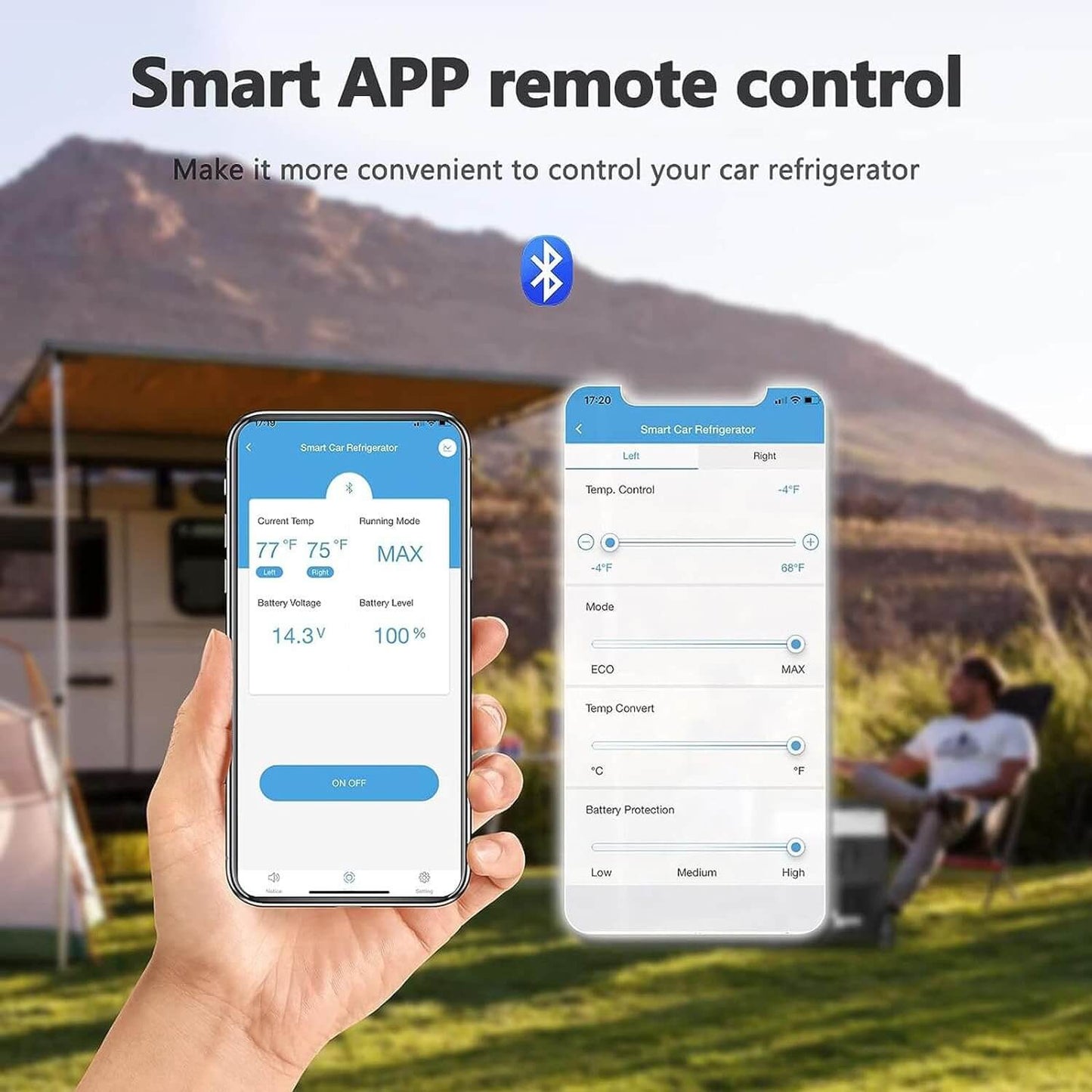 AOBOSI Portable Refrigerator on Wheels Dual Door Dual Zone 60qt/57L - J57