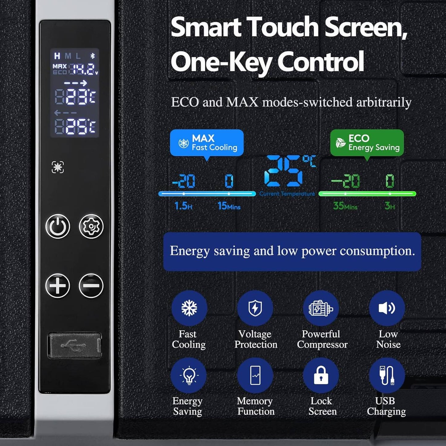 AOBOSI Portable Refrigerator on Wheels Dual Door Dual Zone 60qt/57L - J57