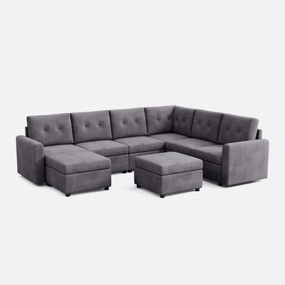 LINSY HOME RUBIK III 5 Seats With Corner & 2 Ottomans - US-LH-SPF-Sofa-S800-A11-521-0-00