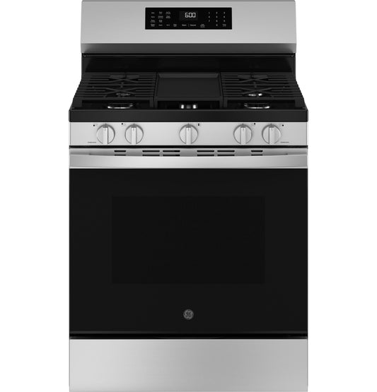 GE APPLIANCES GGF600AVSS GE(R) 30" Free-Standing Gas Convection Range with No Preheat Air Fry and EasyWash(TM) Oven Tray - GGF600AVSS-KT