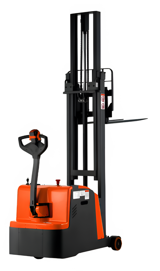 Tory Carrier Counterbalanced Electric Stacker Straddle Legs with Adjustable Forks 1212 lbs. Capacity 118" Lifting Height New - NAT11W-118
