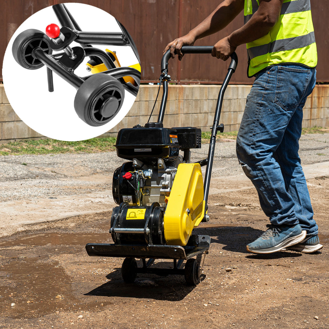 Stark USA 212cc Walk Behind 7hp Gas Vibratory Plate Compactor Rammer Soil Dirt - 61003