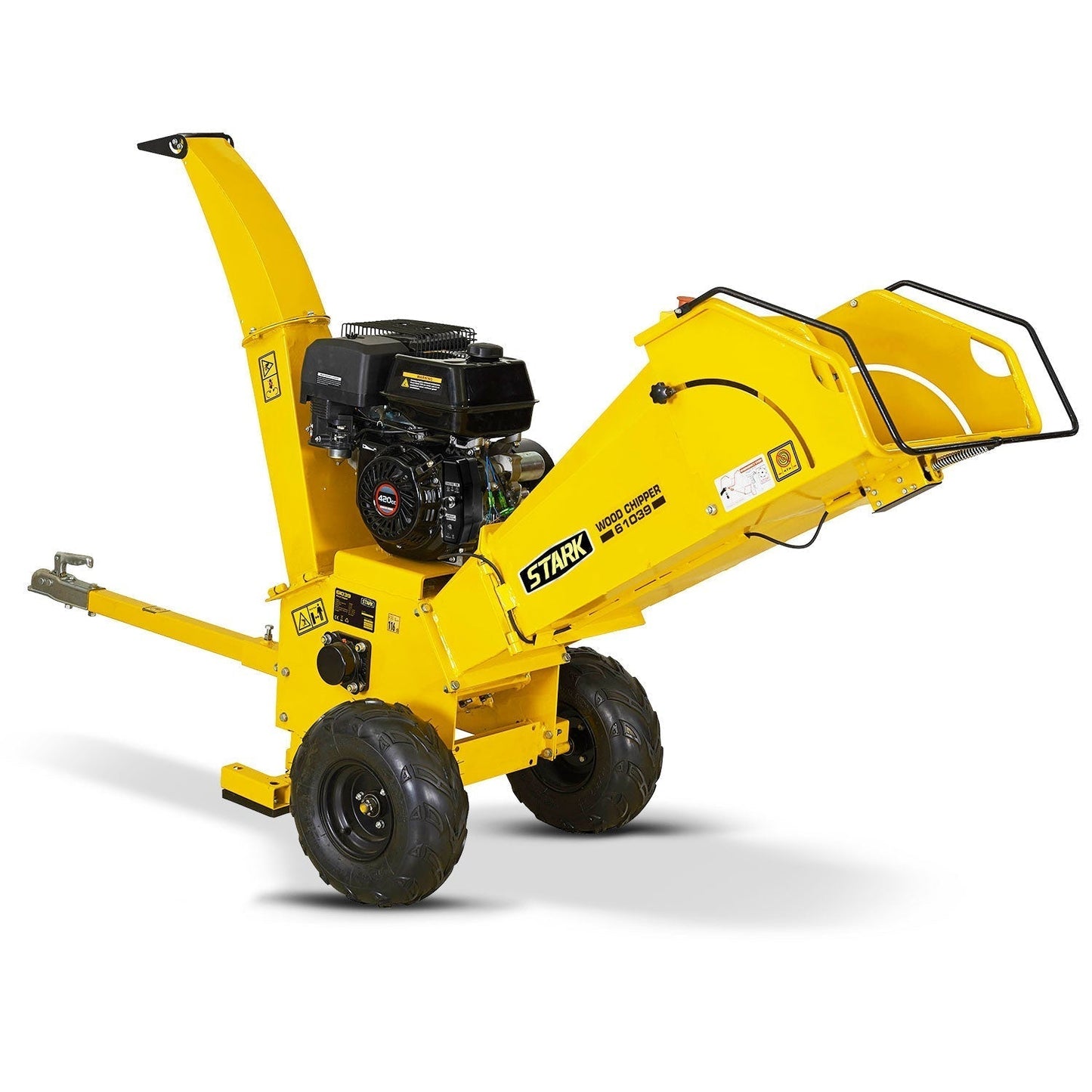 Stark USA 14HP Wood Chipper Gas 420cc Leaf Shredder Mulcher with Towbar/Tail - 61039
