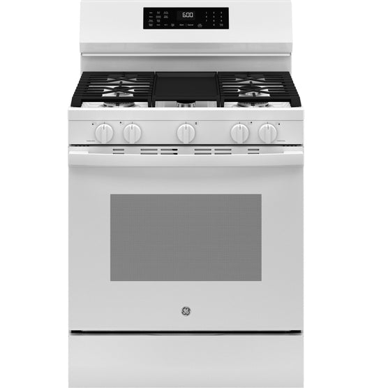 GE APPLIANCES GGF600AVWW GE(R) 30" Free-Standing Gas Convection Range with No Preheat Air Fry and EasyWash(TM) Oven Tray - GGF600AVWW-KT