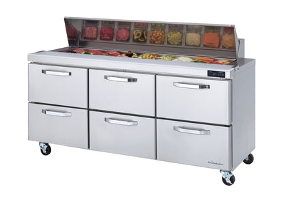 Blue Air BLPT60-D4-HC | 60" Wide 4 Drawer Sandwich Prep Table - BLPT60-D4-HC