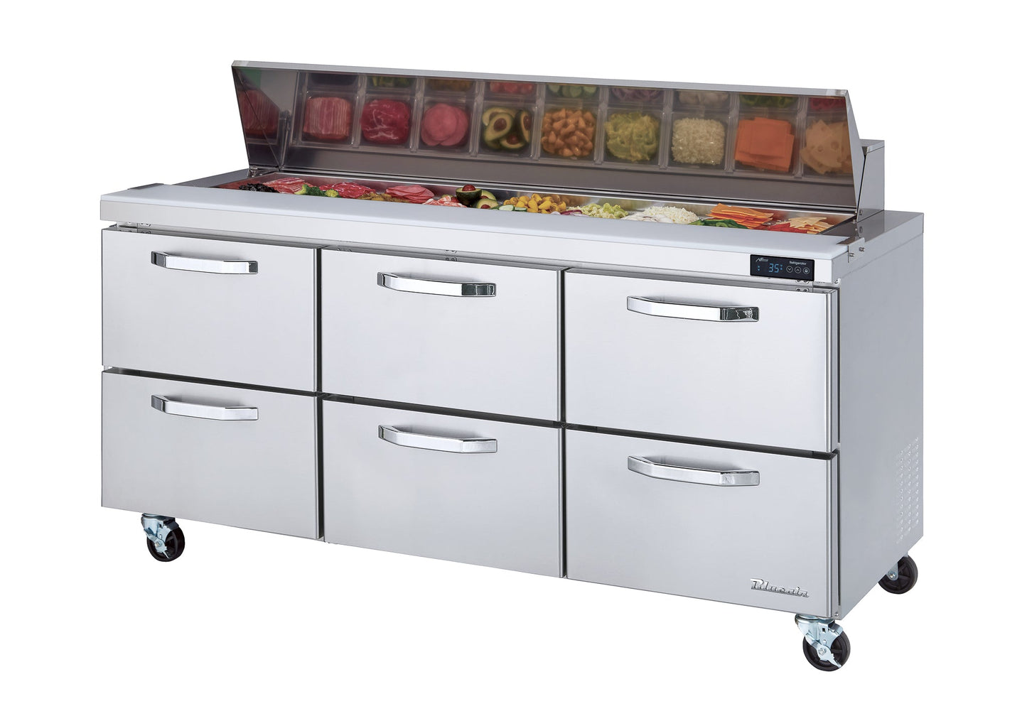 Blue Air BLPT60-D4-HC | 60" Wide 4 Drawer Sandwich Prep Table - BLPT60-D4-HC