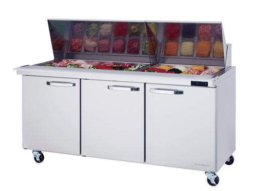 Blue Air | 60" Wide 3 Door Mega Top Sandwich Prep Table - BLMT72-HC