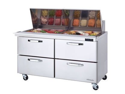 Blue Air  | 60" Wide 4 Drawer Mega Top Sandwich Prep Table - BLMT60-D4-HC
