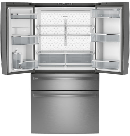 GE 23.2 Cu. Ft. Smart 4-Door French-Door Fridge, Counter-Depth - PJE23BYWFS-KT