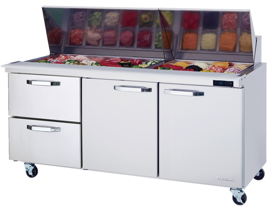 Blue Air  72" Wide 2 Drawer Mega Top Sandwich Prep Table - BLMT72-D2M-HC