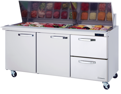 Blue Air  72" Wide 2 Drawer Mega Top Sandwich Prep Table - BLMT72-D2M-HC