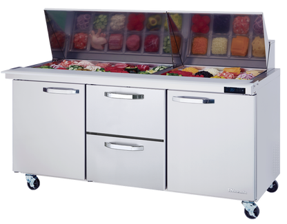 Blue Air  72" Wide 2 Drawer Mega Top Sandwich Prep Table - BLMT72-D2M-HC