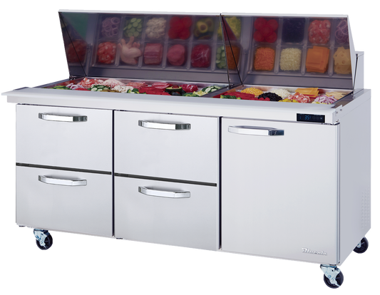 Blue Air | 72" Wide 4 Drawer Mega Top Sandwich Prep Table - BLMT72-D4LM-HC
