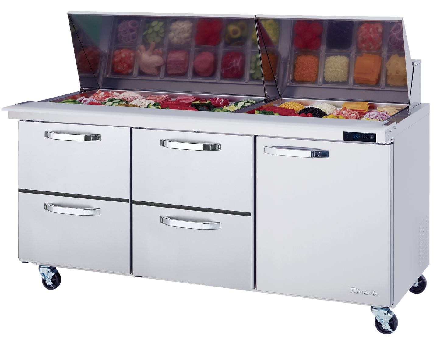 Blue Air | 72" Wide 4 Drawer Mega Top Sandwich Prep Table - BLMT72-D4LM-HC