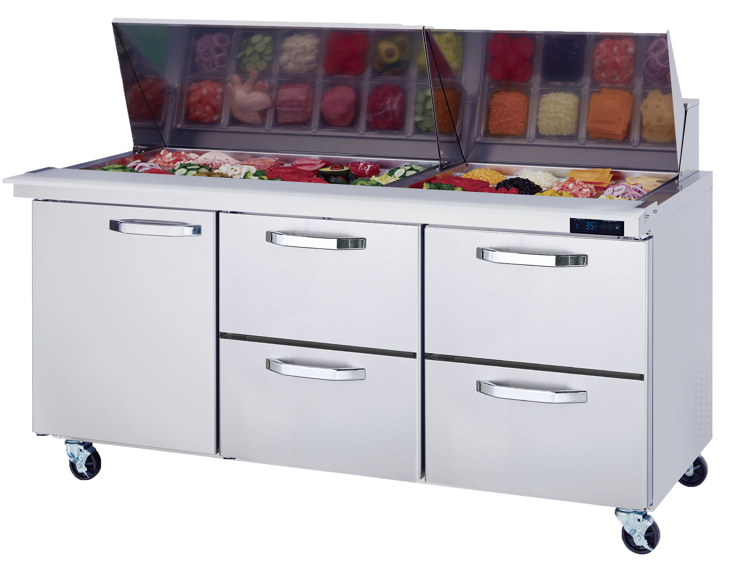 Blue Air | 72" Wide 4 Drawer Mega Top Sandwich Prep Table - BLMT72-D4LM-HC