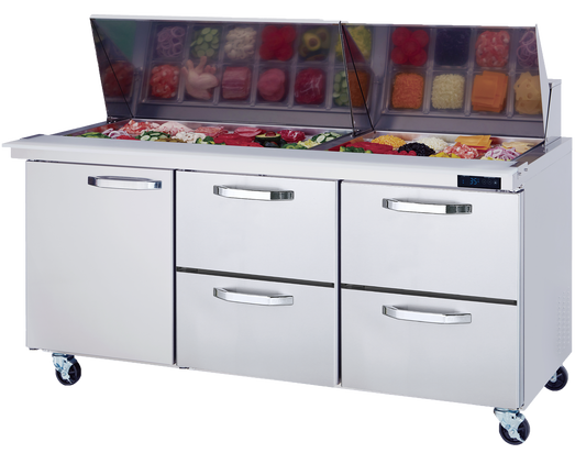 Blue Air | 72" Wide 4 Drawer Mega Top Sandwich Prep Table - BLMT72-D4LM-HC