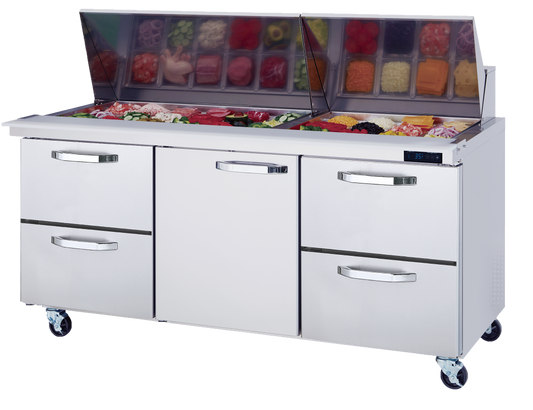 Blue Air| 72" Wide 4 Drawer Mega Top Sandwich Prep Table - BLMT72-D4RL-HC