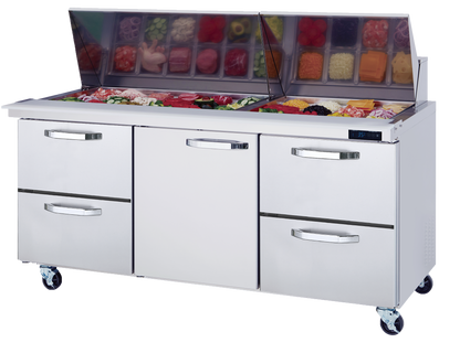Blue Air| 72" Wide 4 Drawer Mega Top Sandwich Prep Table - BLMT72-D4RL-HC