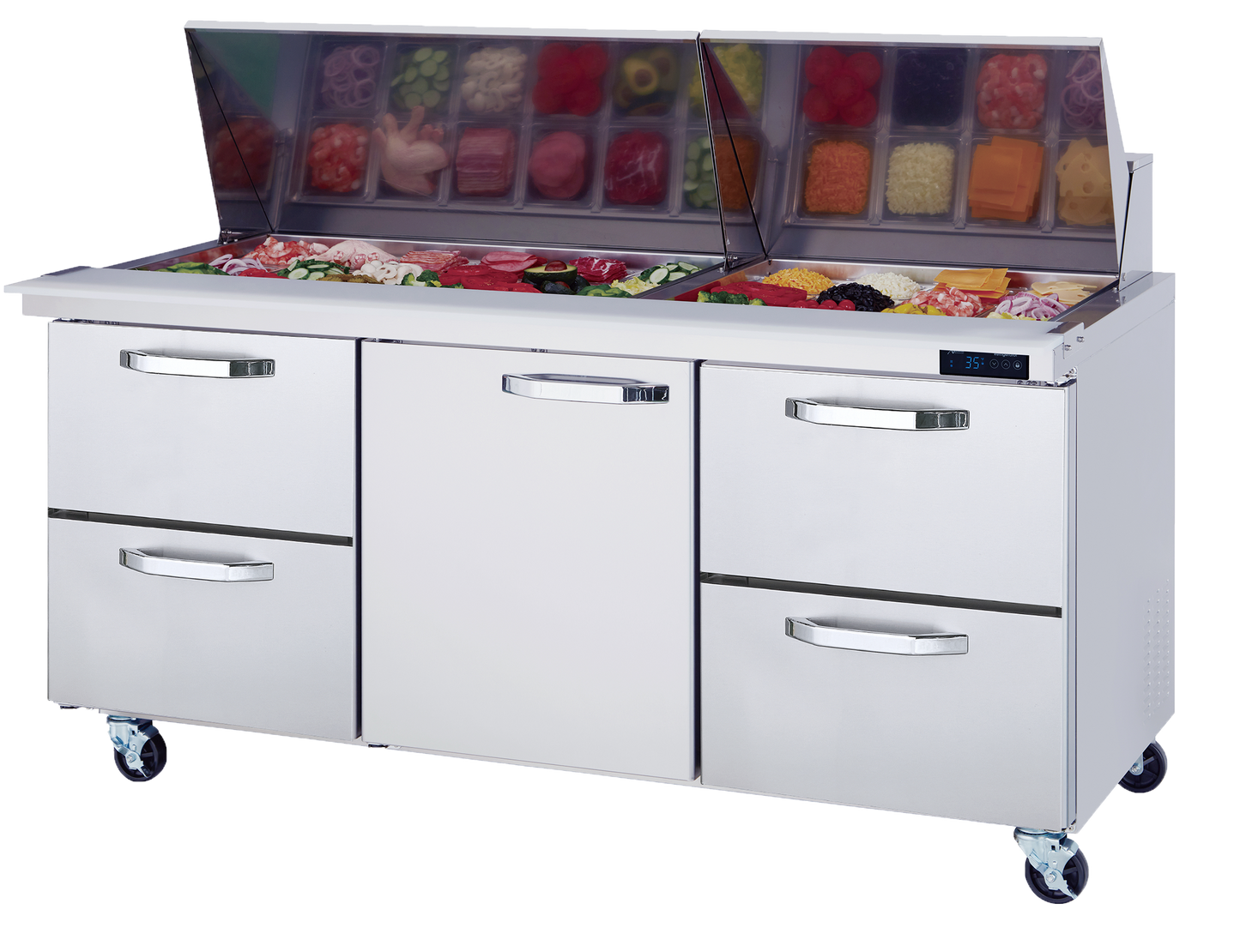 Blue Air| 72" Wide 4 Drawer Mega Top Sandwich Prep Table - BLMT72-D4RL-HC