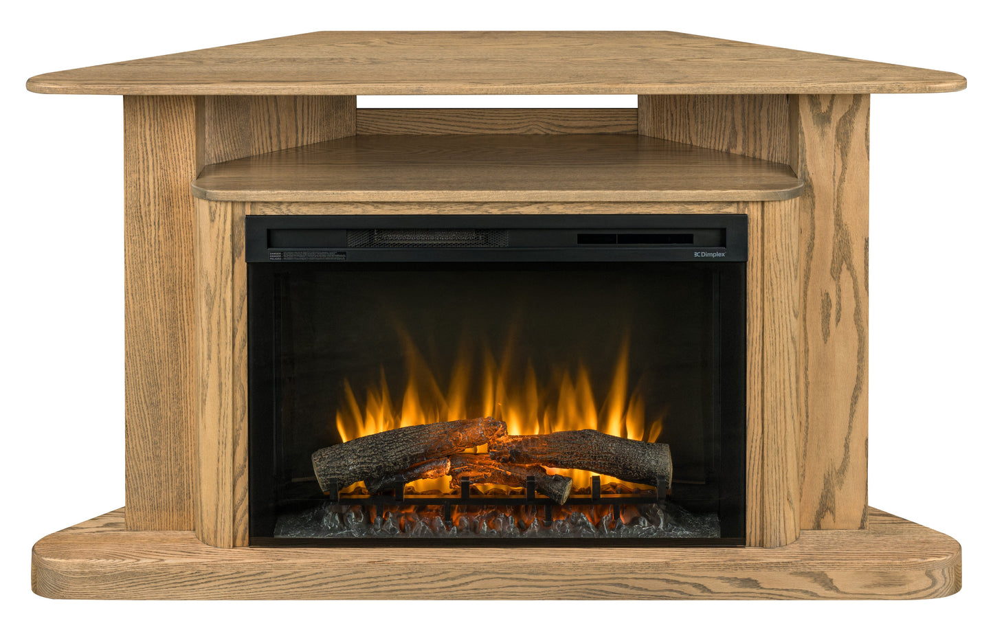 QW Amish Shelburn Corner Fireplace w/ Media Opening - 195G-655