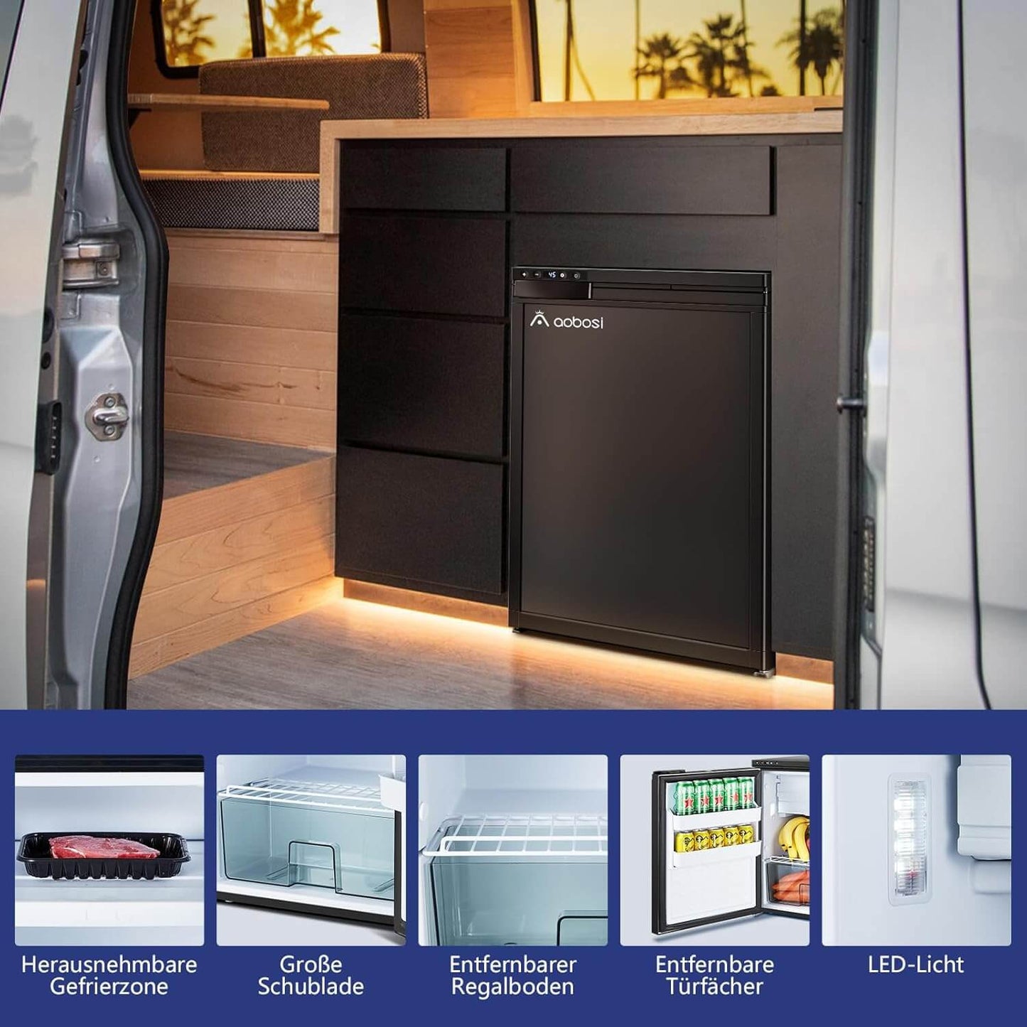 AOBOSI RV Refrigerater Copressor Fridge 65L/83L - CR65