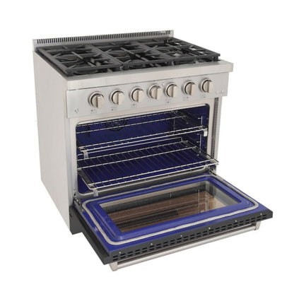 Kucht Professional 36" 5.2 cu. ft. Propane Gas Range in Cement Gray with True Simmer Burners, KFX3600X/LP-GY - KFX3600X/LP-GY