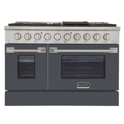 Kucht Professional 48" 6.7 cu ft. Natural Gas Range in Cement Gray with Silver Accents - KNG481-GR