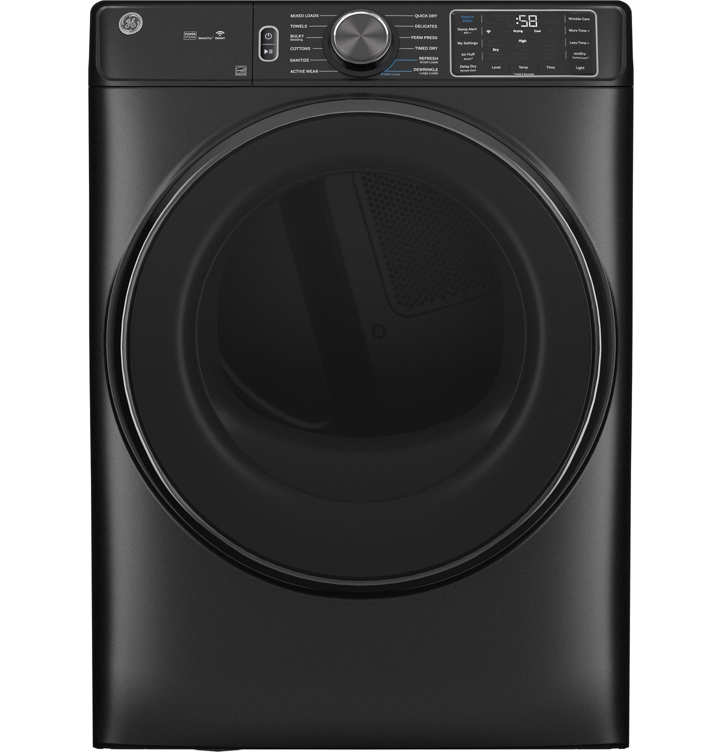 GE APPLIANCES GFD65ESPVDS GE(R) 7.8 cu. ft. Capacity Smart Front Load Electric Dryer with Steam and Sanitize Cycle - GFD65ESPVDS-KT
