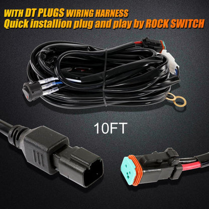 Auxbeam AR-800 RGB Switch Panel with APP+12 Inch 5D-PRO LED Light Bar, Toggle/ Momentary/ Pulsed Mode Supported - GP00012145