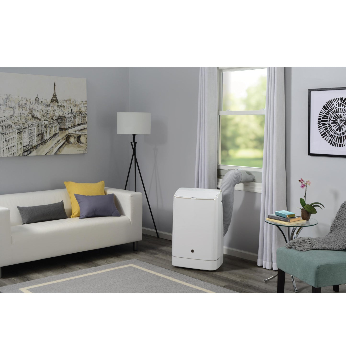 GE APPLIANCES APSA13YBMW GE(R) 14,000 BTU Heat/Cool Portable Air Conditioner for Medium Rooms up to 550 sq ft. (9,950 BTU SACC) - APSA13YBMW-KT