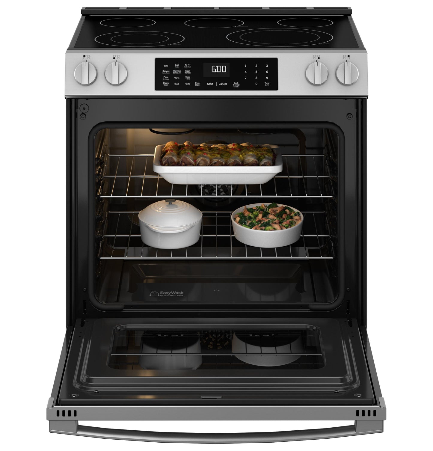 GE APPLIANCES GRS600AVFS GE(R) 30" Slide-In Electric Convection Range with No Preheat Air Fry and EasyWash(TM) Oven Tray - GRS600AVFS-KT