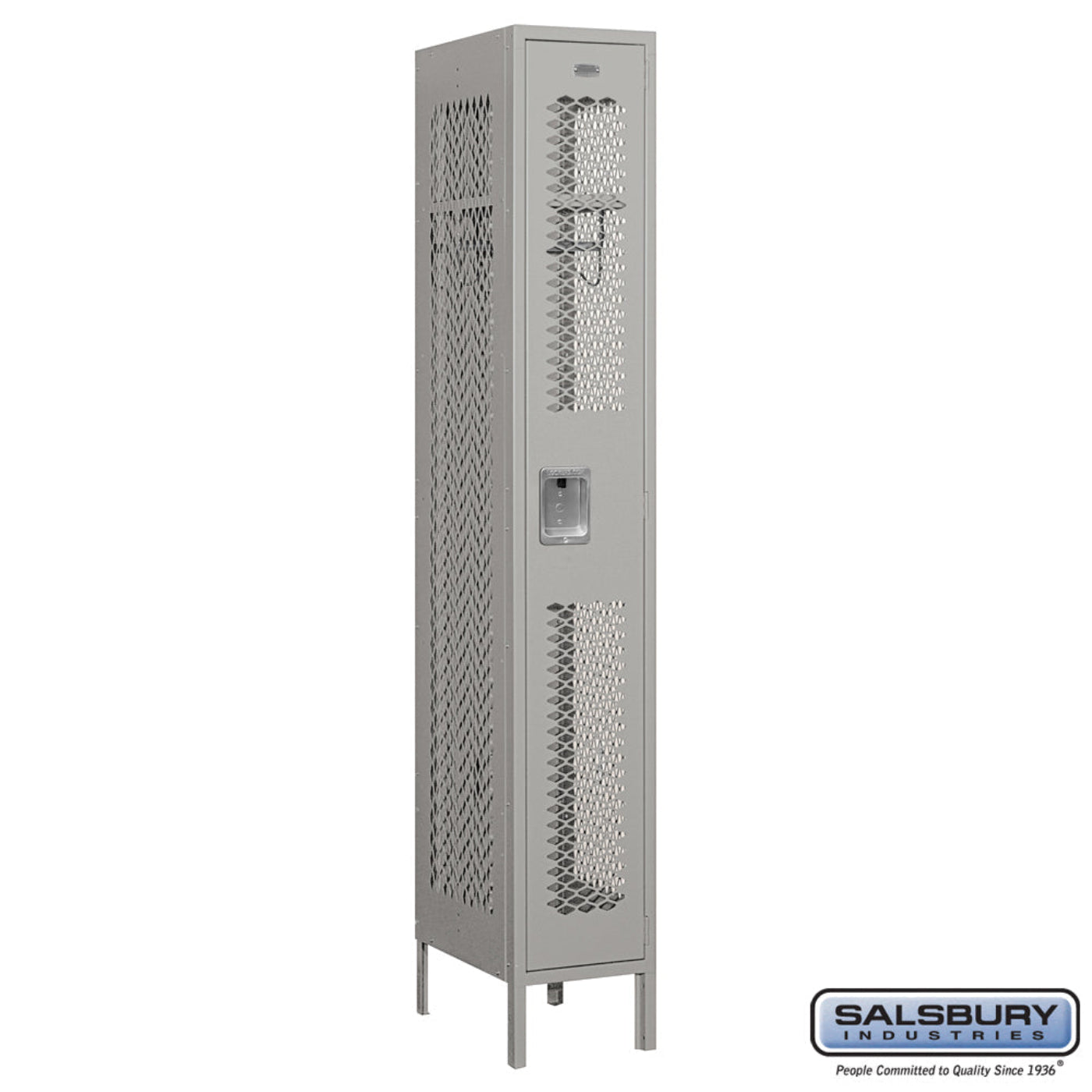 Salsbury 12" Wide Single Tier Vented Metal Locker - 1 Wide - 71168GY-A