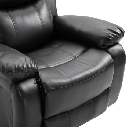 HomCom PU Leather Massage Recliner Chair, Swivel Rocker Sofa with Remote Control, Footrest, - B0BG7VCSHM