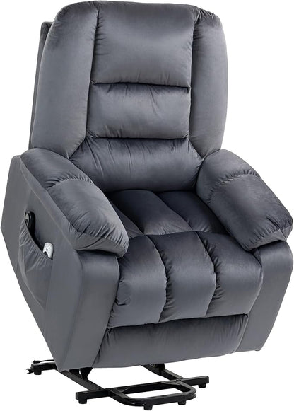 HomCom Power Lift Recliner Chair, Ergonomic Massage, Dark Brown - B0CTY2JHYZ-1