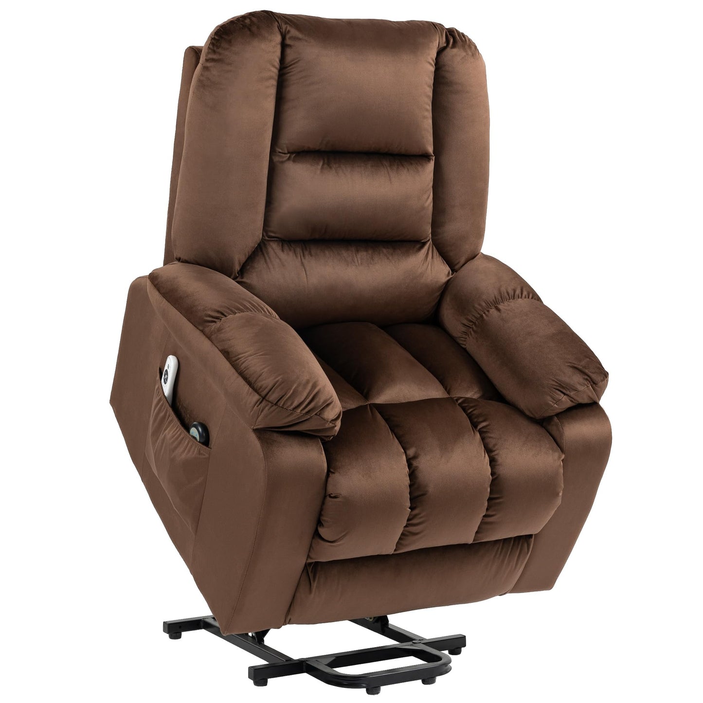 HomCom Power Lift Recliner Chair, Ergonomic Massage, Dark Brown - B0CTY2JHYZ-1