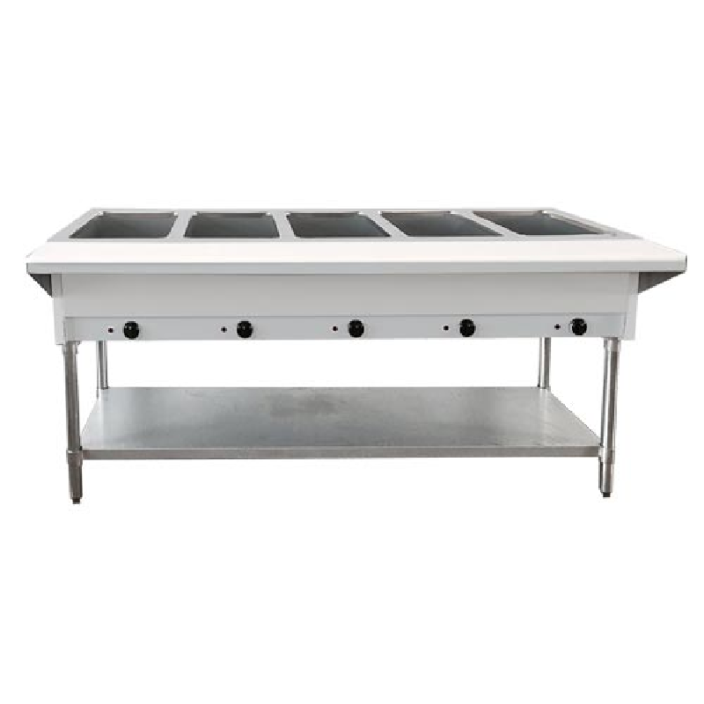 Chef AAA - FW-CN-0005-FH, Commercial 72" Electric Steam Table with 5 Pan Size Tray - FW-CN-0005-FH