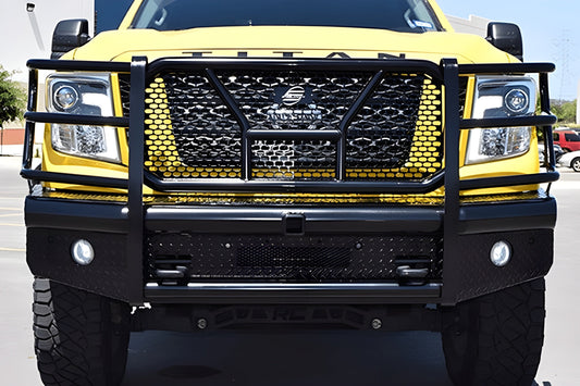 Steelcraft Nissan Titan XD 2016-2021 HD Replacement Front Bumper With Grille Guard Supports Front Emblem Camera - HD14080RC