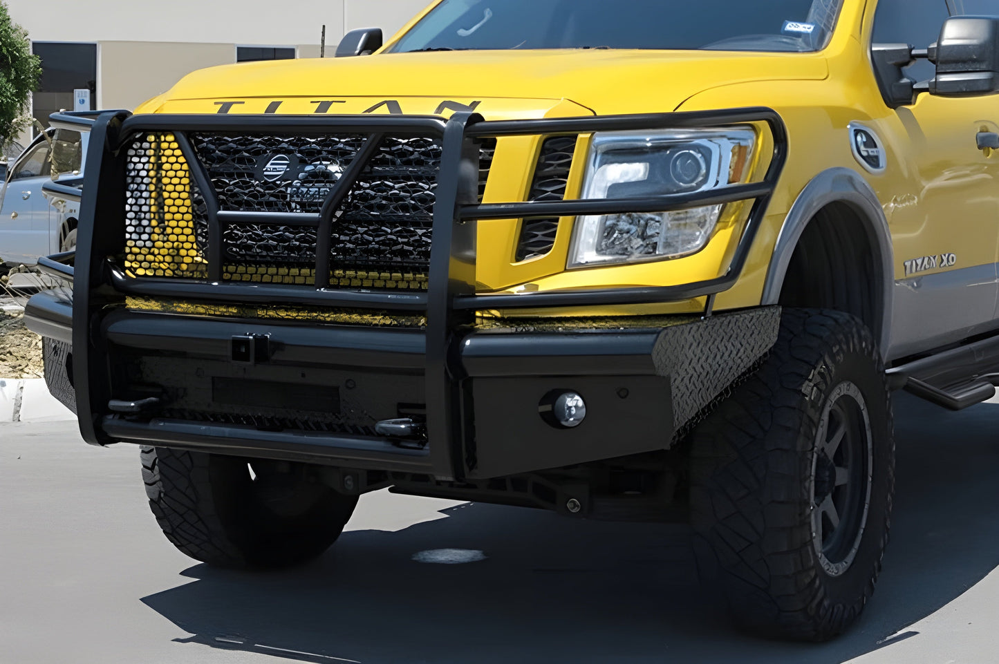 Steelcraft Nissan Titan XD 2016-2021 HD Replacement Front Bumper With Grille Guard Supports Front Emblem Camera - HD14080RC