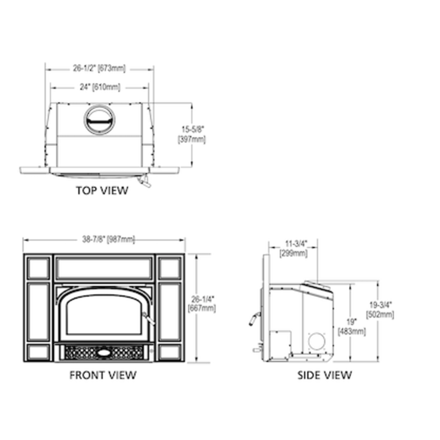 Vermont Castings Gifford Cast Iron Wood Burning Fireplace Insert - GIFFORD-CB