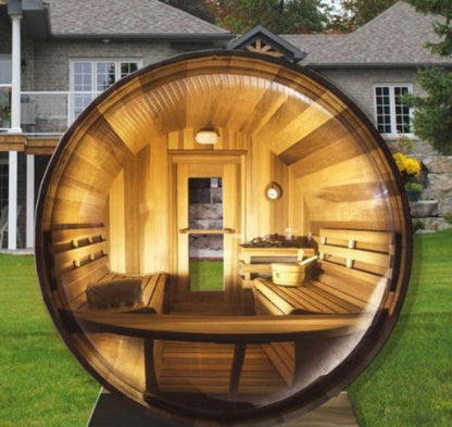 Dundalk LeisureCraft Clear Cedar Panoramic View 6 Person Barrel Sauna - 660PV