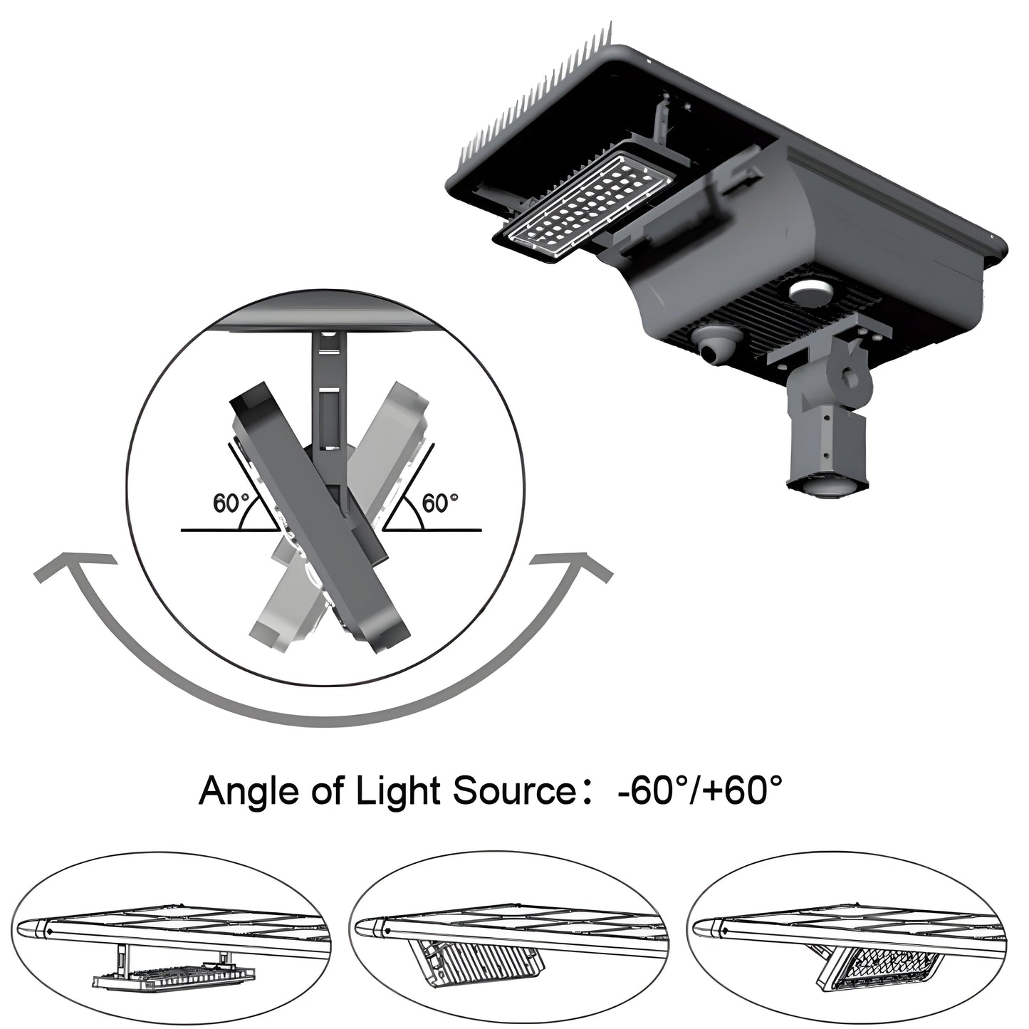 AVS Energy Solar LED Street Light 30 Watt 6091 Lumens 5000K Smart Street Light Parking Lot Light Solar All in One Street Light  - AVS-AI1SE-30W